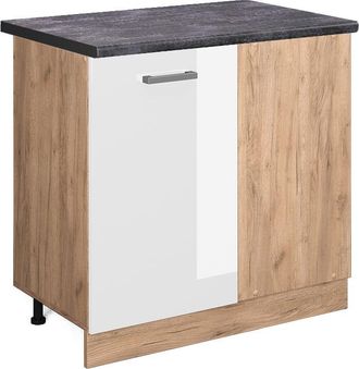 Vicco Armario De Esquina R-line, Blanco Alto Brillo, 86 Cm, Et Antracita