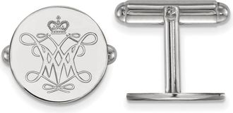 Diamond2Deal Sterling Silver Rhodium-plated College of William and Mary Cuff Links
