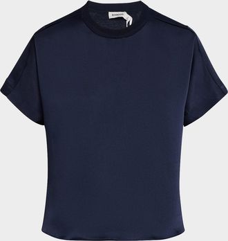 SIMKHAI Addy Short-Sleeve Knit T-Shirt