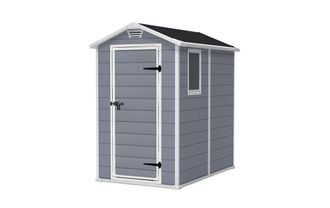 Keter Caseta De Jard&iacute;n Manor 4x6 Exterior Cobertizo De Almacenamiento Ordenaci&oacute;n Madera Acero Metal Resina 130cmx192cmx198cm Wxdxh - Keter