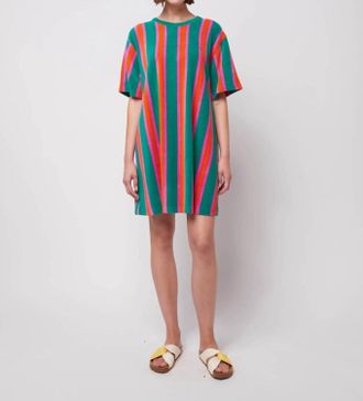 Bobo Choses Stripe Terry Short Dress In Multi