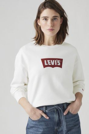 Levi's Felpa Iconic Heritage a girocollo stampata - Donna - XS - Bianco / Crew Vintage Bw W/Co White+