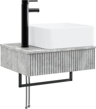 vidaXL Lavabo De Lavado Montado En La Pared Gris Hormig&oacute;n Vidaxl