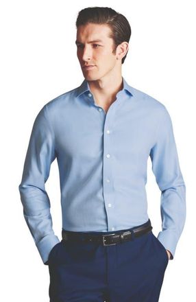 CHARLES TYRWHITT Cutaway Collar Non-Iron Herringbone Shirt in Sky Blue at Nordstrom, Size 15.534