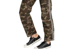 Abercrombie & Fitch Annie High Rise Camo Straight Ankle Pants In Green, Brown