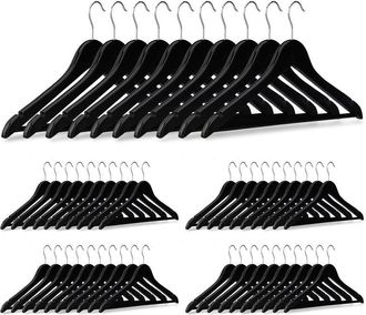Relaxdays 50 Perchas Ropa Para Pantalones Trajes Camisas, Madera, Negro, 23,5 X 45 X 1 Cm - Relaxdays