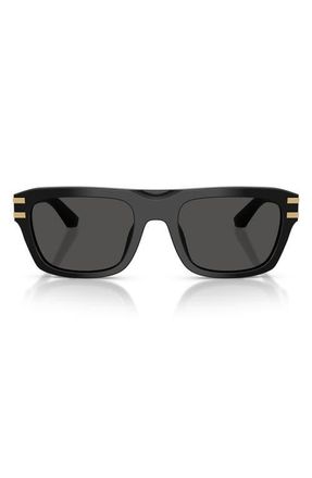 Dolce & Gabbana 54mm Rectangular Sunglasses in Black/dark Grey at Nordstrom