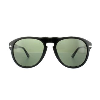 Persol Aviator Mens Black Green Sunglasses - One Size