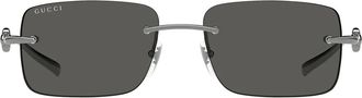 Gucci Sunglasses Gg1703 S 001 Ruthenium/Grey Unisex