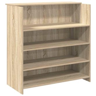 Berkfield Home Reception Desk Sonoma Oak 100x50x103.5 cm Engineered Wood in Light Tan