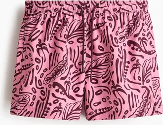 H&M Badeshorts - Weinrot/Gemustert