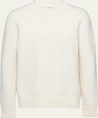 ニット・セーター PRADA Men Sweater Camel UMA2561HXE F0040 Camel Brown Cashmere Crew-neck Sweater | PRADA