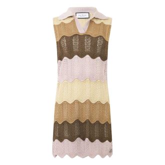 Philipp Plein Polo Neck Mini Dress Color Wave - Dames - Kleedjes - Veelkleurig - M - Kleedjes