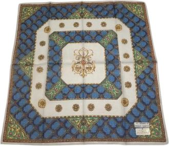 Gucci Pre-owned Scarves, female, Blue, Size: ONE SIZE Pre-owned Silk Scarf