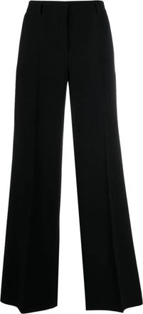 Alberto Biani Zijde & Nylon Zwarte Broek - Dames - Wijde Broeken - Zwart - XL - Nylon - Broeken