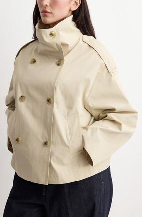 Mango Crop Trench Jacket in Beige at Nordstrom, Size Xx-Large