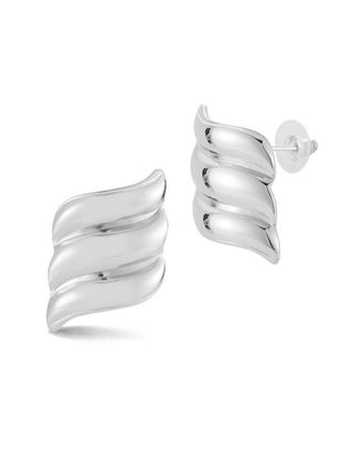 Glaze Jewelry Plated Stainless Steel Wave Statement Stud Earrings