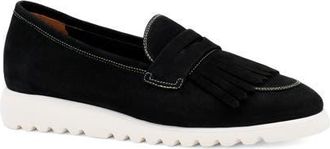 Amalfi By Rangoni Elemento Fringe Penny Loafer in Nero Long Beach at Nordstrom, Size 9.5