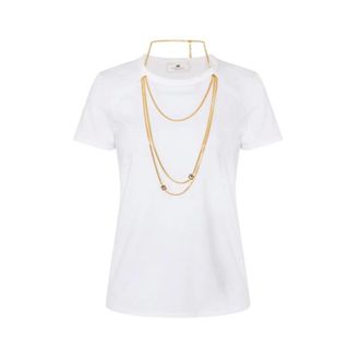 Elisabetta Franchi Dames, Tops, Wit, Maat: L Jersey