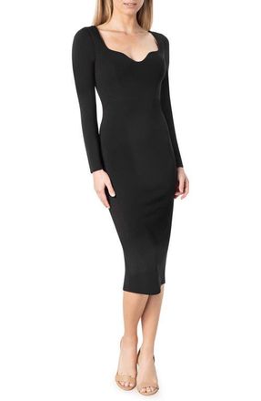 Dress The Population Sonia Long Sleeve Dress in Black at Nordstrom, Size Xx-Small