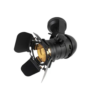 QAZQA Industrial Foco De Estudio Inteligente Negro Giratorio E Inclinable Con Wifi A60 - Movie Acero Cil&iacute;ndra /redonda Adecuado Para Led Max. 1 X 4.9 Watt -