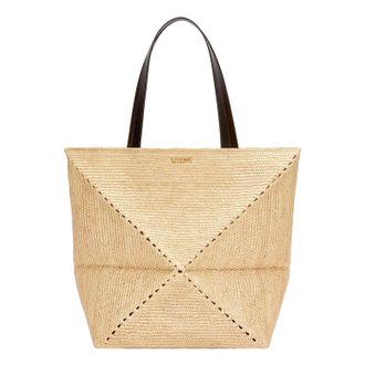 Loewe (WMNS) Loewe XL Puzzle Fold Tote Natural Black B779Q18X18-2165