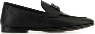 Dolce & Gabbana Black Leather Erice Loafers