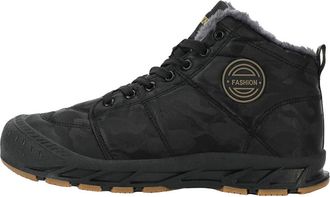 Generic Men winter snow boots are waterproof warm plush comfortable cold resistant non slip short boots (Black,6.5)