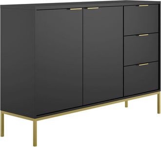 Les Tendances Buf&eacute; 2 Puertas 3 Cajones Seattle Negro