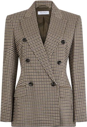 Max Mara Mxmeccelso Double-Breasted Jas - Dames - Blazers - Veelkleurig - XS - Wol - Jassen