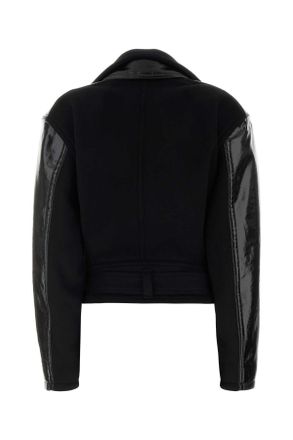 Isabel Marant Wool and Cashmere Blend with Leather Trim Jacket - Black