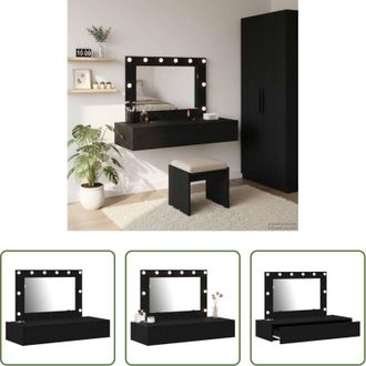 vidaXL Tavolo da trucco in legno - Tavolo da Trucco Nero 100 x 40 x 70 cm Legno multistrato