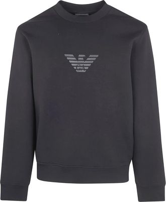 Emporio Armani Double-jersey Sweatshirt met logo-print - Heren - Sweatshirts - Zwart - XL - Katoen - Hoodies & sweatvesten