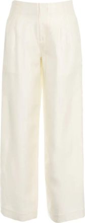 Staud Ivory Pierre Straight-Leg Wool-Blend Formal Pants