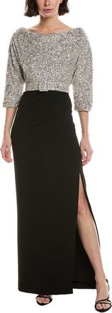 Badgley Mischka Sequin Crepe Gown