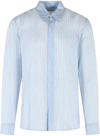 Dries Van Noten Carvies Light Blue Cupro Shirt