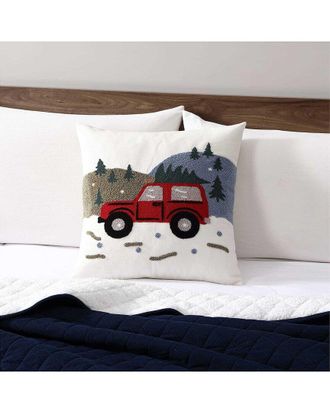 Eddie Bauer Holiday Truck Tree Decorative Pillow