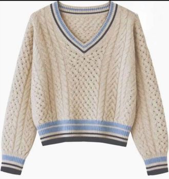 Autumn Cashmere Womens Open Fisherman Cable Sweater In Natural
