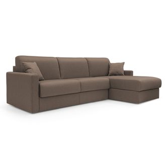 Divani.Store Chris Divano Letto Angolare 5 Posti In Tessuto Impermeabile T13 268 Cm Sinistro (mat. 140x197) Marrone