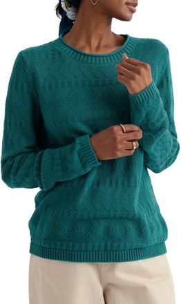 Seasalt Cornwall Kinter Organic Cotton Crewneck Sweater in Knit Melange Deep Dive at Nordstrom, Size 10 Us