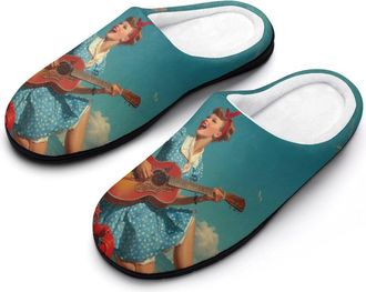 Generic Lobster Beach Woman Guitar Mens Slippers Comfortable And Non-slip Cotton Slipper Shoe for House