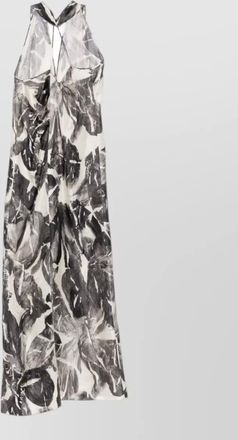 Alysi printed silk sleeveless v-neck maxi dress