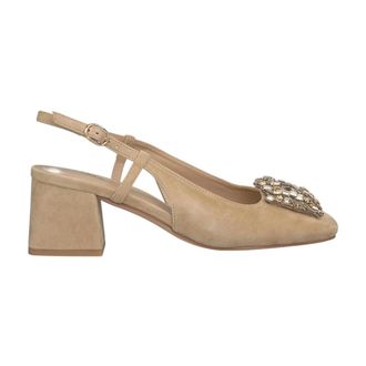 Alma En Pena Alma EN Pena, Schoenen, Dames, Beige, 38 EU, Leer, Vierkante versierde schoen