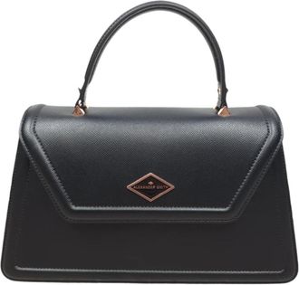 Alexander Smith Eco Leren Handtas Elisabeth Large - Dames - Handtassen - Zwart - ONE Size - Leer - Tassen