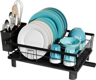 OEM Escurridor De Platos, Escurridor De Platos De Acero Inoxidable Con Soporte Para Utensilios, Escurridor De Platos Negro, Contenedor De Platos Con Escur