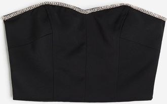 H&M Bustiertop mit Strassbesatz - Schwarz