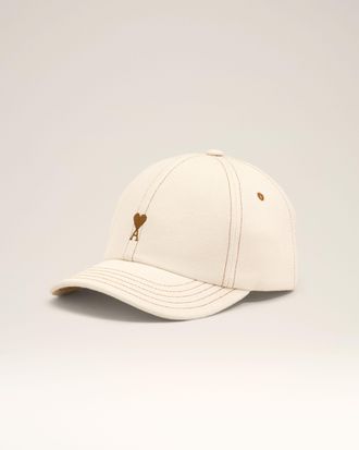 Ami White cotton cap with Ami de Coeur White - OS - Unisex