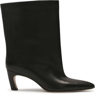 Kazar Zwarte laarzen met een brede schacht - Dames - Laarzen met Hak - Zwart - 38 EU - Leer - Schoenen