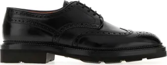 Santoni Black Emil Lace Ups Shoes