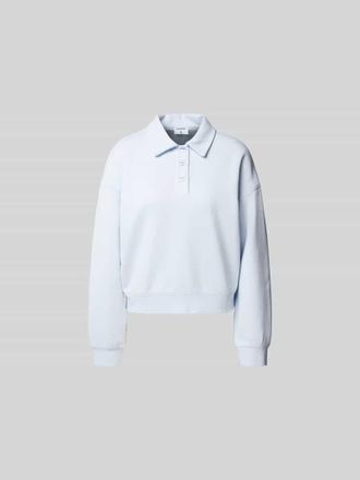 Filippa K Sweatshirt mit Polokragen in Hellblau, Gr&ouml;&szlig;e L